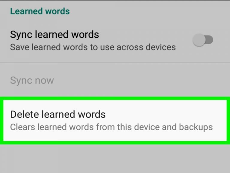 Clear Learned Words On Galaxy Step 8 1